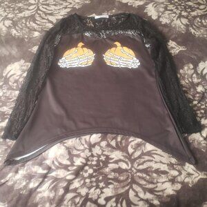 Cheeky Woman's Pumpkin Breast Halloween Shirt